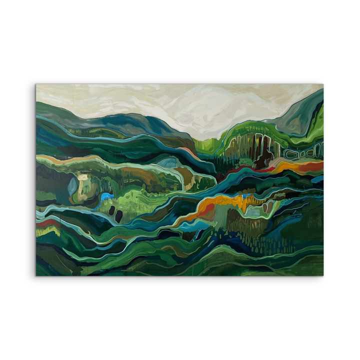 Mountains Beyond - Green Layered Earth Art Print