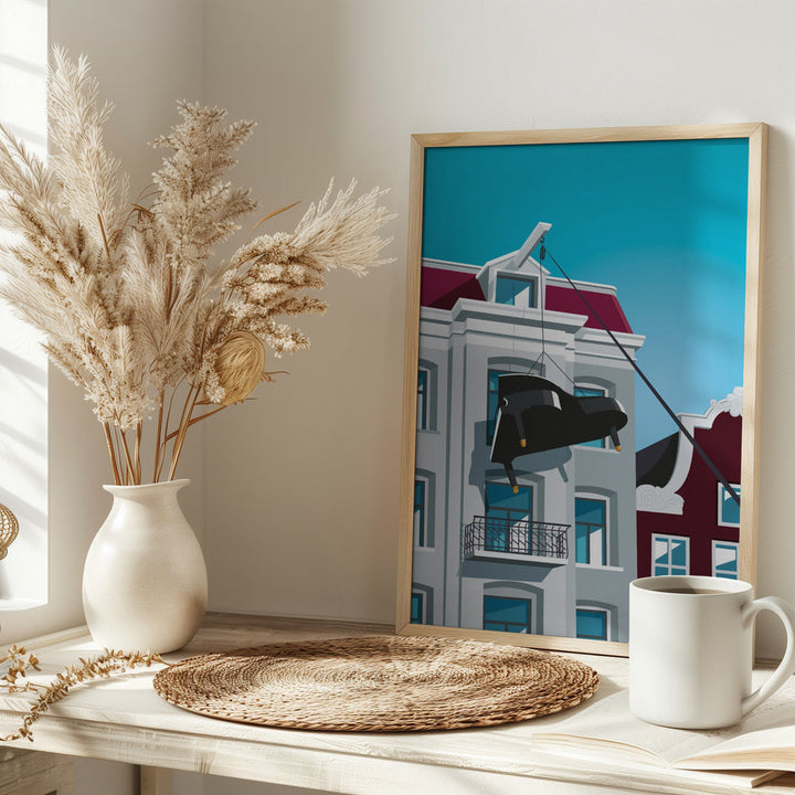 Moving to Amsterdam - Stretched Canvas, Poster or Fine Art Print I Heart Wall Art