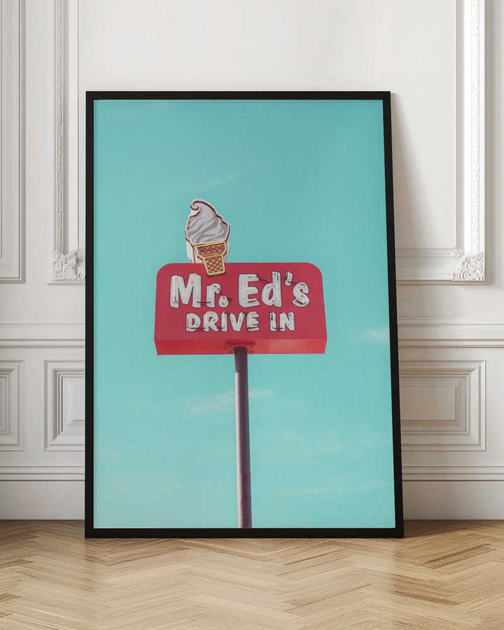 Mr. Ed&amp;039;s Drive In Vintage Sign in Urbana, Missouri, USA - Stretched Canvas, Poster or Fine Art Print - I Heart Wall Art - Poster Print, Canvas Print or Framed Art Print