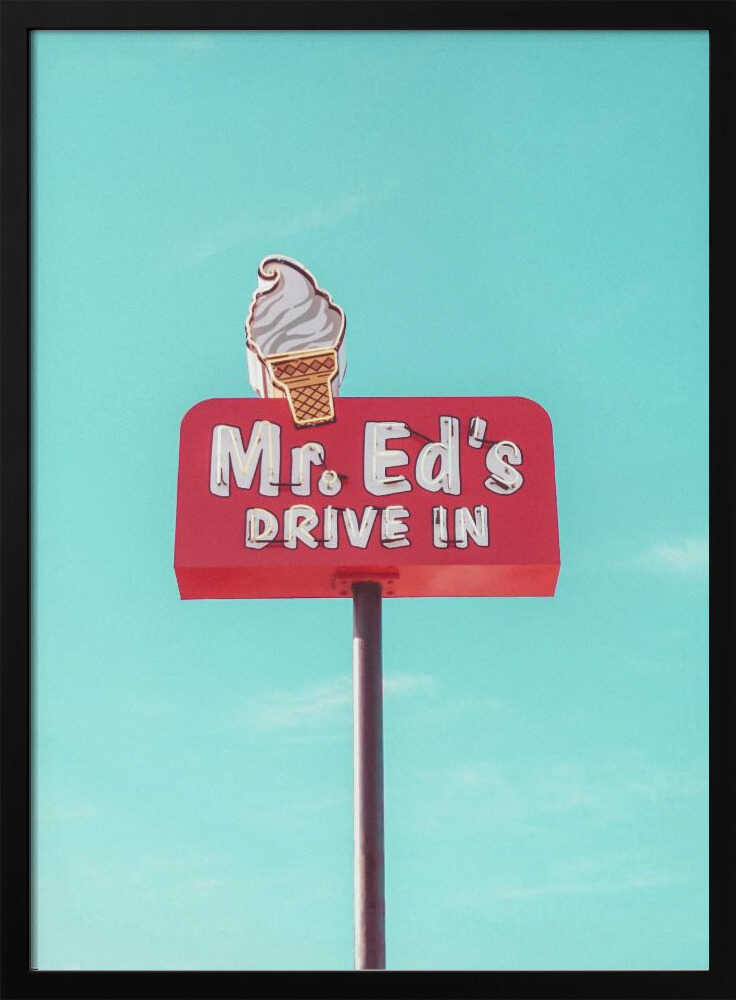Mr. Ed&039;s Drive In Vintage Sign in Urbana, Missouri, USA - Stretched Canvas, Poster or Fine Art Print - I Heart Wall Art - Poster Print, Canvas Print or Framed Art Print