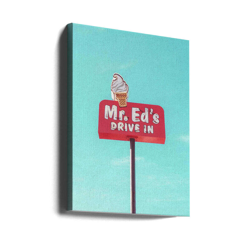 Mr. Ed&amp;039;s Drive In Vintage Sign in Urbana, Missouri, USA - Stretched Canvas, Poster or Fine Art Print - I Heart Wall Art - Poster Print, Canvas Print or Framed Art Print