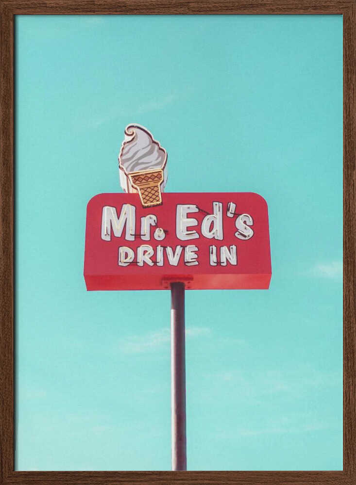 Mr. Ed&039;s Drive In Vintage Sign in Urbana, Missouri, USA - Stretched Canvas, Poster or Fine Art Print - I Heart Wall Art - Poster Print, Canvas Print or Framed Art Print