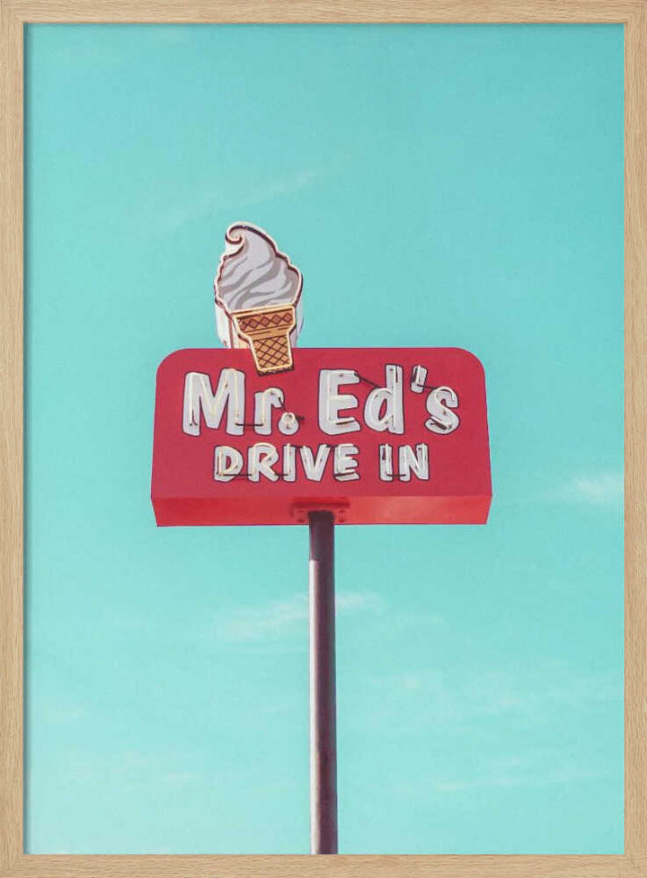 Mr. Ed&amp;039;s Drive In Vintage Sign in Urbana, Missouri, USA - Stretched Canvas, Poster or Fine Art Print - I Heart Wall Art - Poster Print, Canvas Print or Framed Art Print