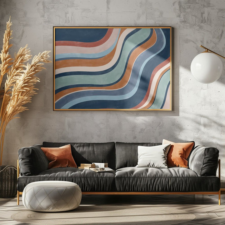 Multicolored Lines Creates A Dynamic - Stretched Canvas, Poster or Fine Art Print - I Heart Wall Art - Poster Print, Canvas Print or Framed Art Print
