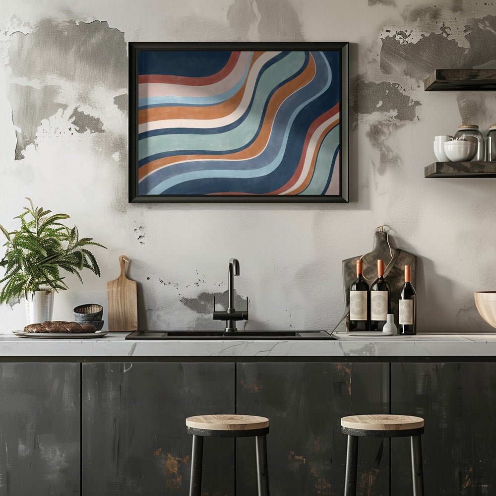 Multicolored Lines Creates A Dynamic - Stretched Canvas, Poster or Fine Art Print - I Heart Wall Art - Poster Print, Canvas Print or Framed Art Print