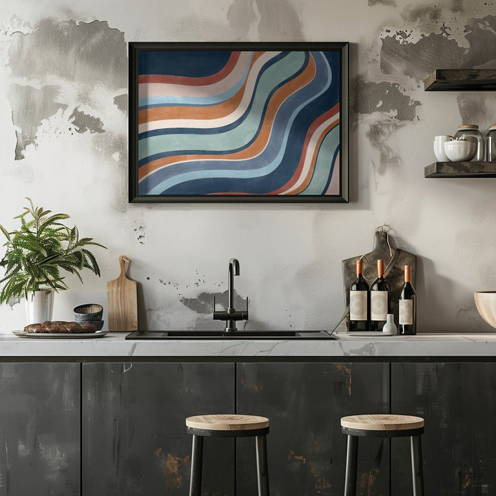 Multicolored Lines Creates A Dynamic - Stretched Canvas, Poster or Fine Art Print - I Heart Wall Art - Poster Print, Canvas Print or Framed Art Print