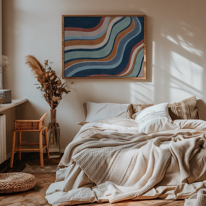 Multicolored Lines Creates A Dynamic - Stretched Canvas, Poster or Fine Art Print - I Heart Wall Art - Poster Print, Canvas Print or Framed Art Print
