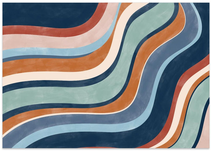 Multicolored Lines Creates A Dynamic - Stretched Canvas, Poster or Fine Art Print - I Heart Wall Art - Poster Print, Canvas Print or Framed Art Print
