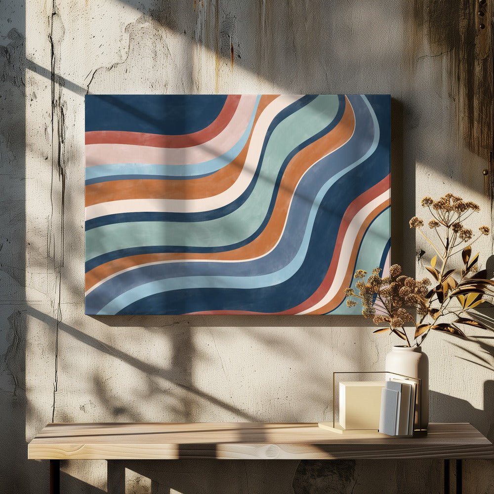 Multicolored Lines Creates A Dynamic - Stretched Canvas, Poster or Fine Art Print - I Heart Wall Art - Poster Print, Canvas Print or Framed Art Print