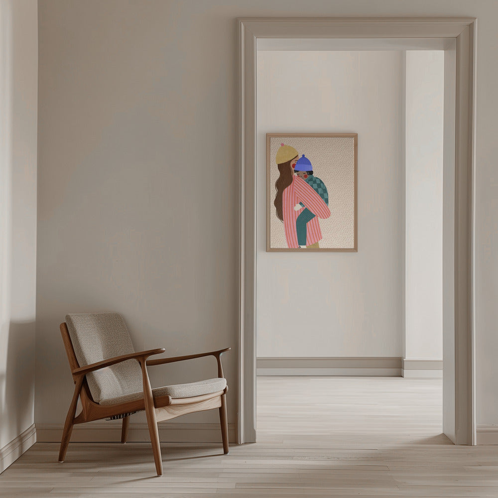 Mum and Boy - Stretched Canvas, Poster or Fine Art Print I Heart Wall Art