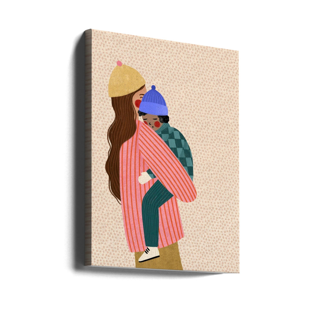 Mum and Boy - Stretched Canvas, Poster or Fine Art Print I Heart Wall Art