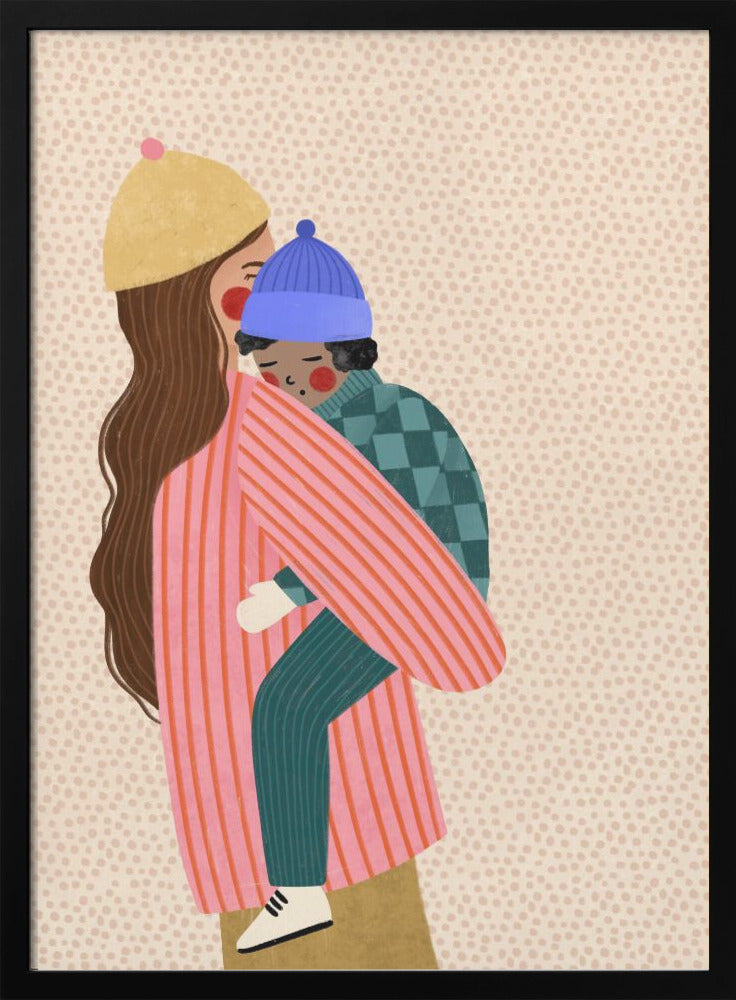 Mum and Boy - Stretched Canvas, Poster or Fine Art Print I Heart Wall Art
