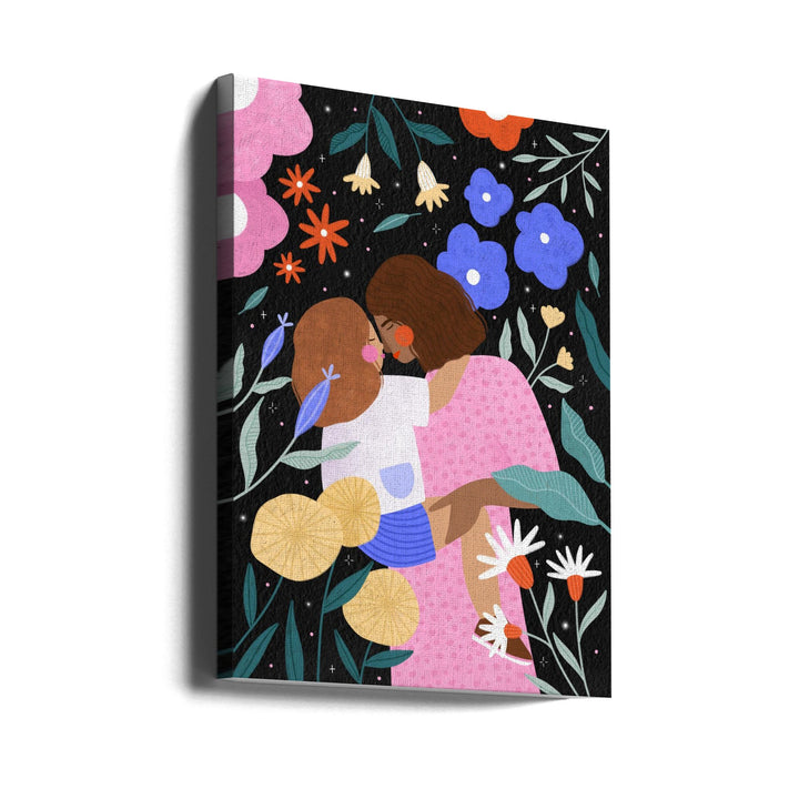Mum and Daughter In Bloom - Stretched Canvas, Poster or Fine Art Print I Heart Wall Art