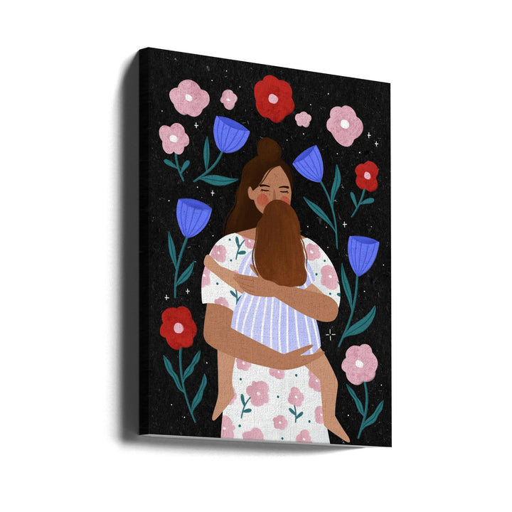 Mum Cuddles - Stretched Canvas, Poster or Fine Art Print I Heart Wall Art