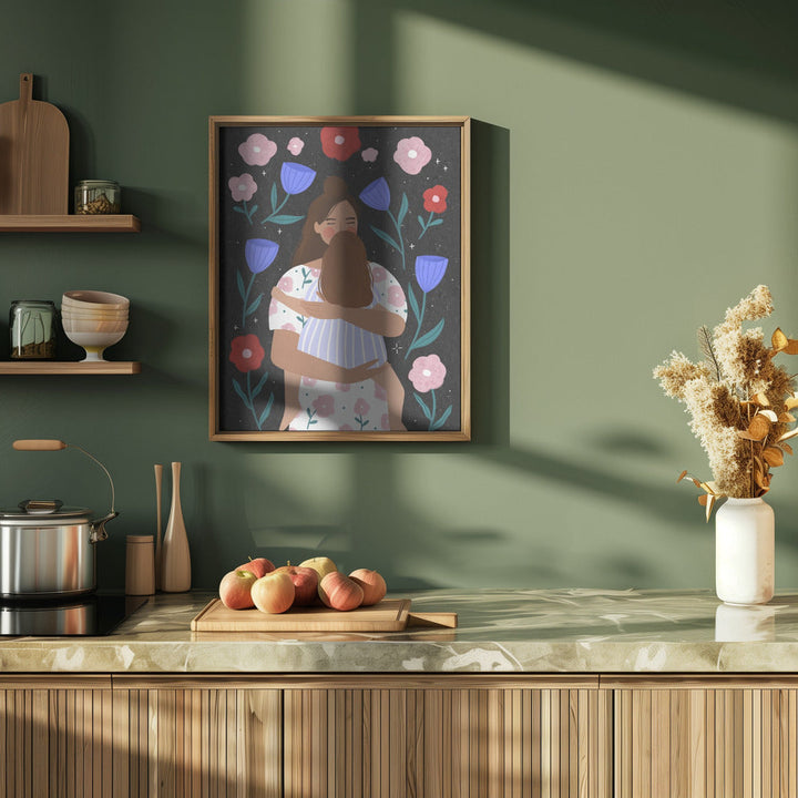 Mum Cuddles - Stretched Canvas, Poster or Fine Art Print I Heart Wall Art