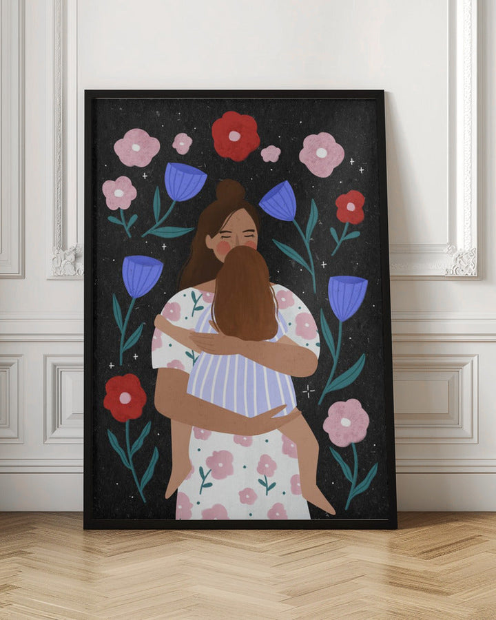 Mum Cuddles - Stretched Canvas, Poster or Fine Art Print I Heart Wall Art