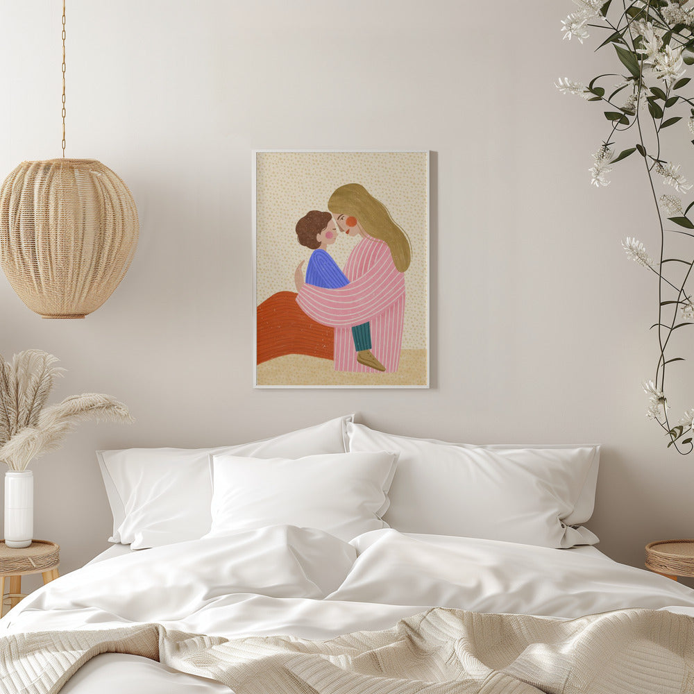 Mum Love - Stretched Canvas, Poster or Fine Art Print I Heart Wall Art