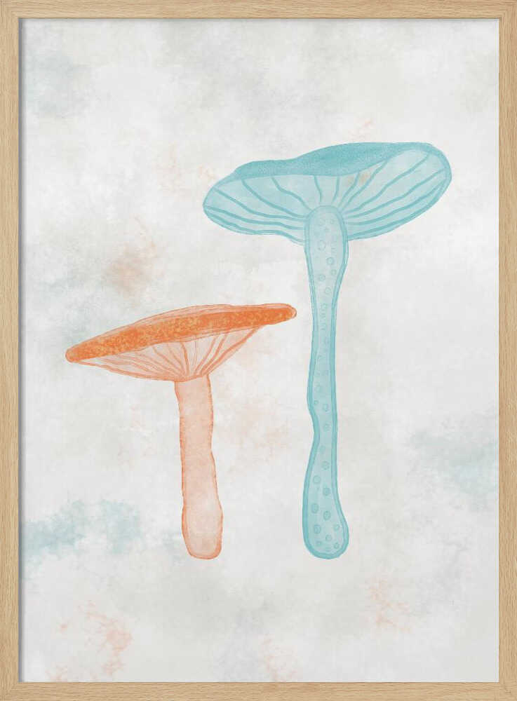 MURBLE MUSHROOMS - Stretched Canvas, Poster or Fine Art Print - I Heart Wall Art - Poster Print, Canvas Print or Framed Art Print