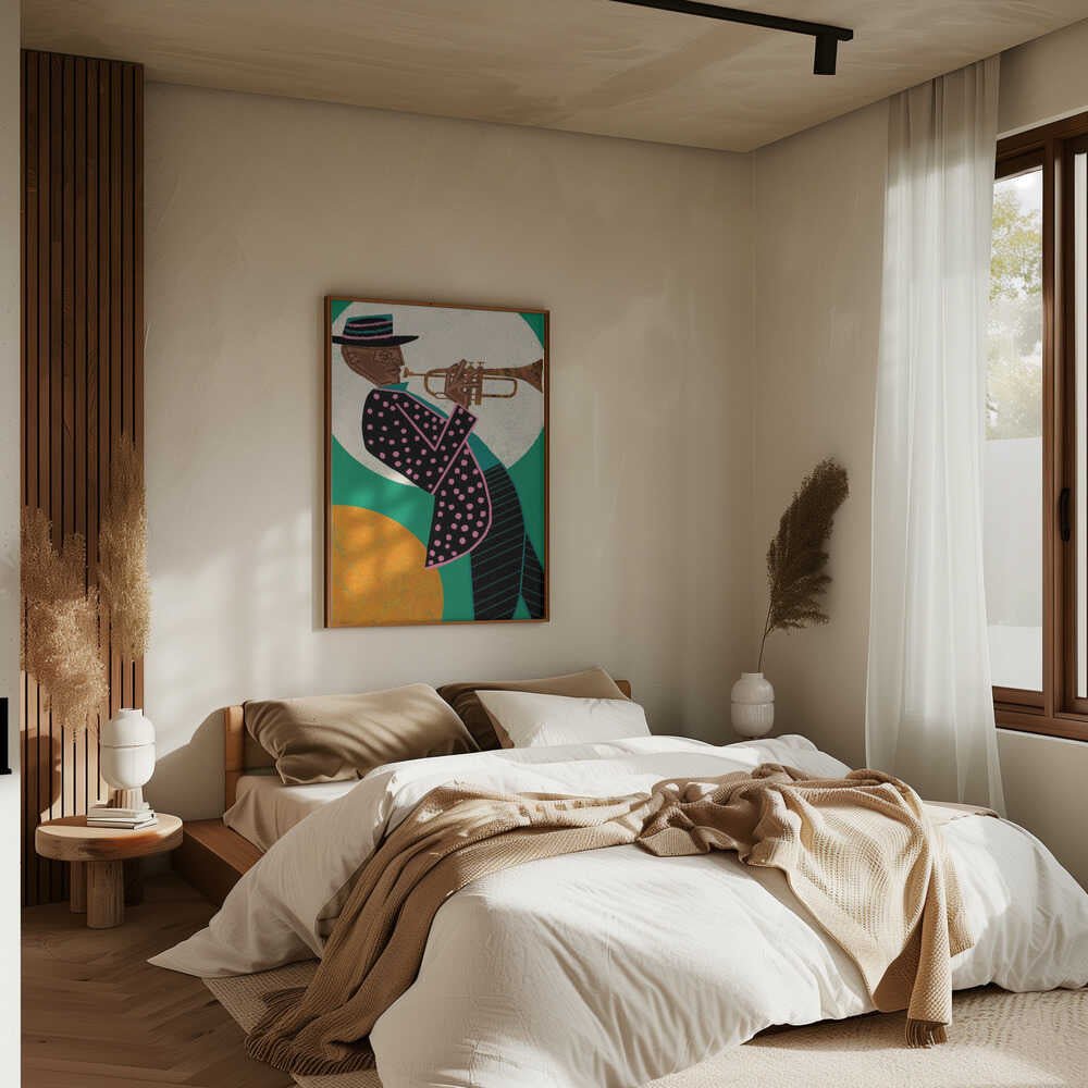 MUSICIAN GUY I - Stretched Canvas, Poster or Fine Art Print - I Heart Wall Art - Poster Print, Canvas Print or Framed Art Print