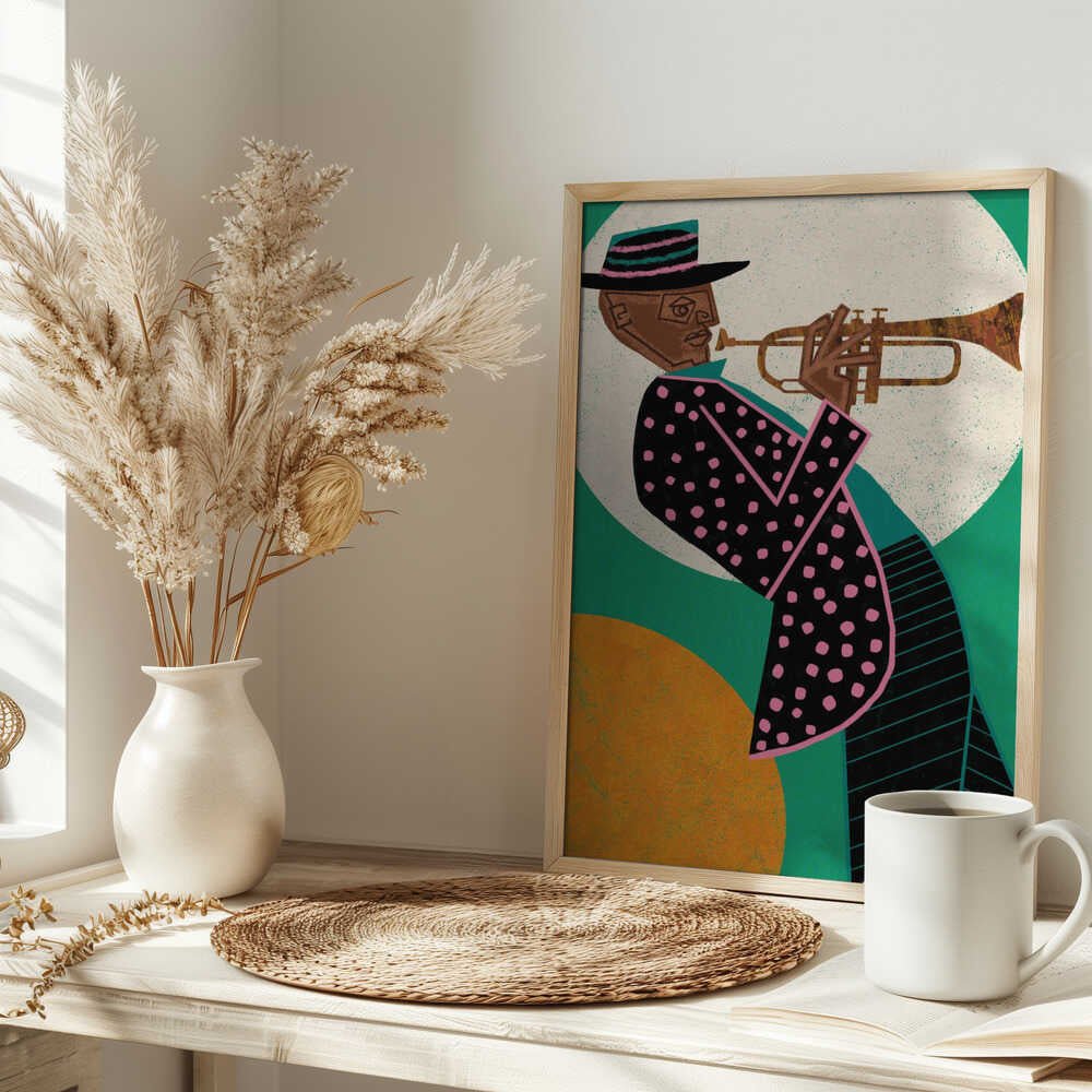 MUSICIAN GUY I - Stretched Canvas, Poster or Fine Art Print - I Heart Wall Art - Poster Print, Canvas Print or Framed Art Print