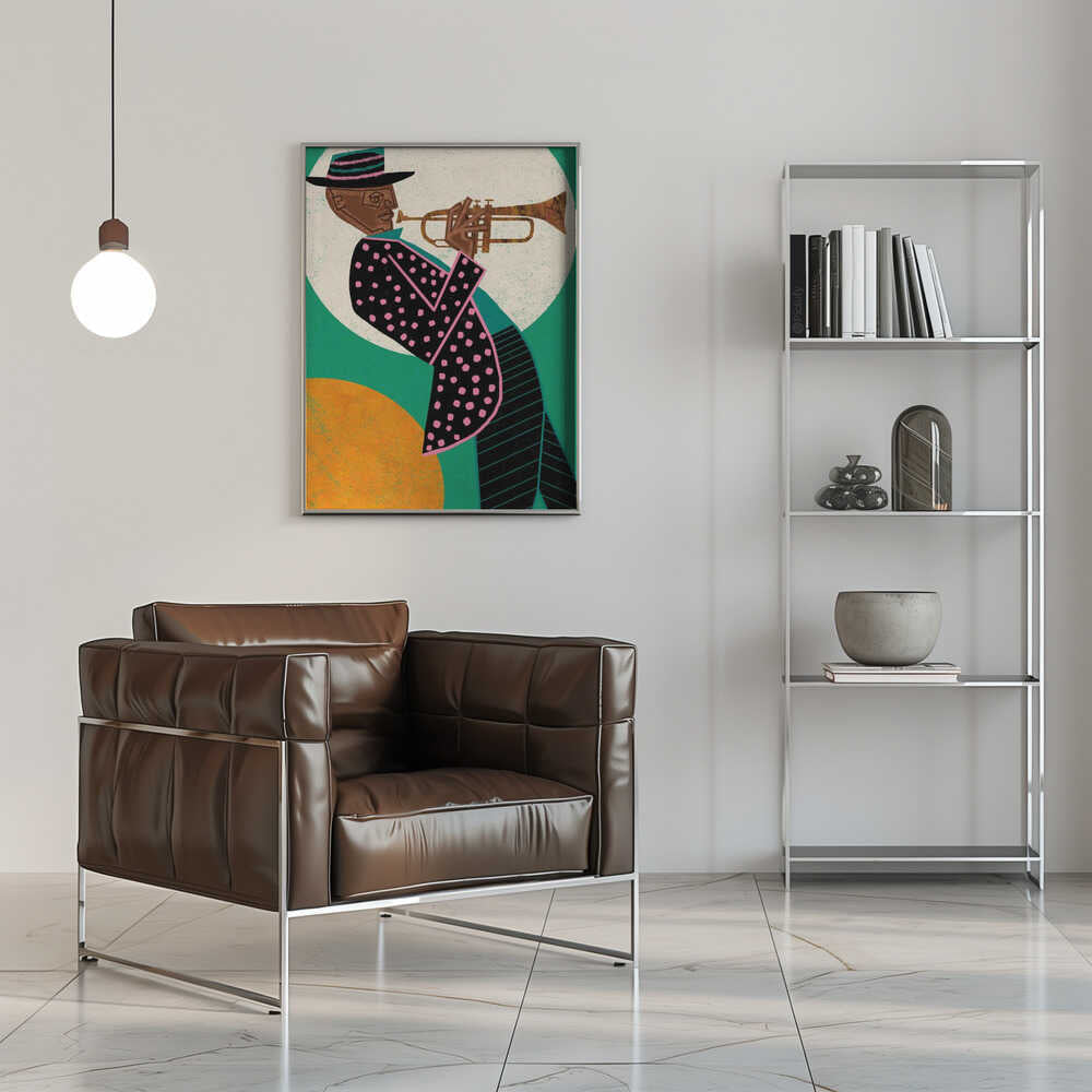 MUSICIAN GUY I - Stretched Canvas, Poster or Fine Art Print - I Heart Wall Art - Poster Print, Canvas Print or Framed Art Print