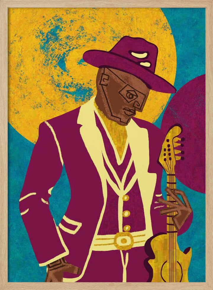 MUSICIAN GUY III - Stretched Canvas, Poster or Fine Art Print - I Heart Wall Art - Poster Print, Canvas Print or Framed Art Print