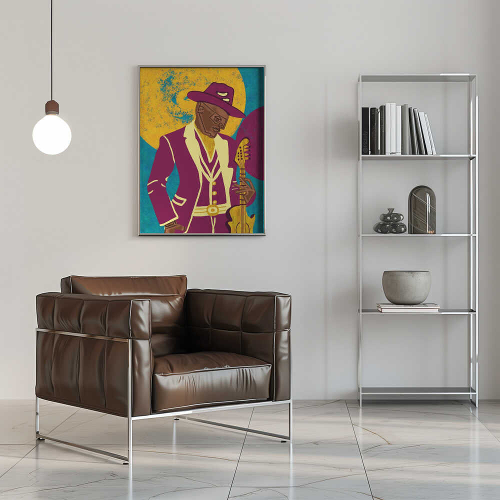MUSICIAN GUY III - Stretched Canvas, Poster or Fine Art Print - I Heart Wall Art - Poster Print, Canvas Print or Framed Art Print