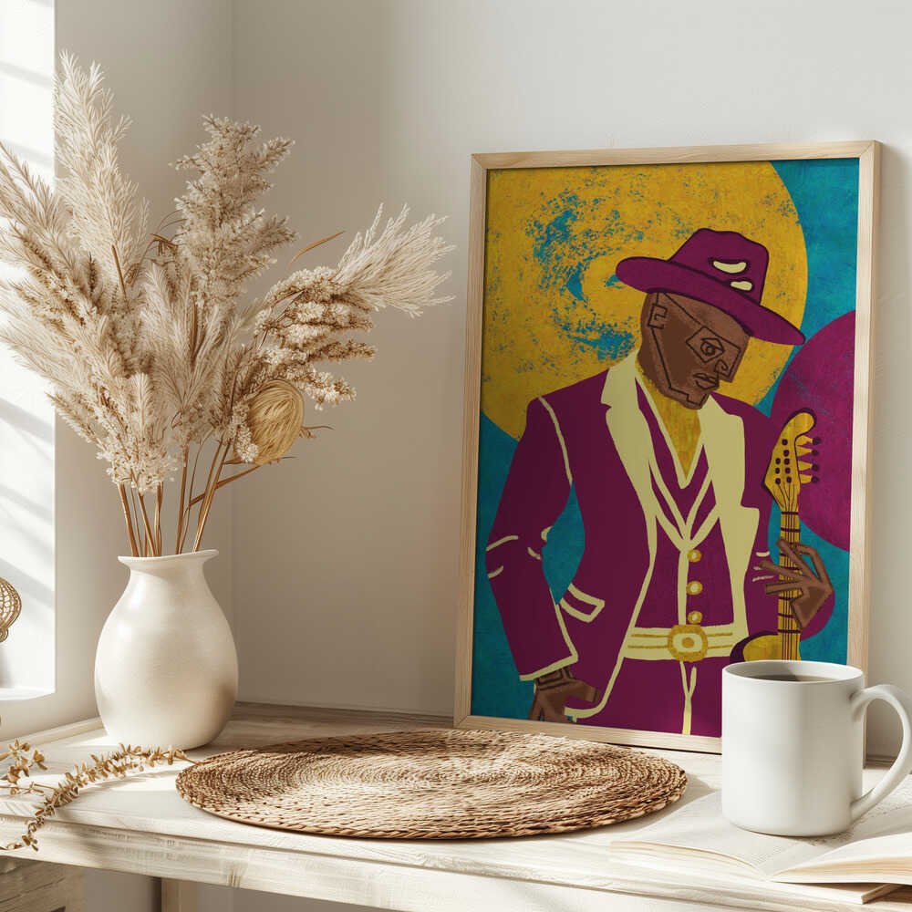 MUSICIAN GUY III - Stretched Canvas, Poster or Fine Art Print - I Heart Wall Art - Poster Print, Canvas Print or Framed Art Print