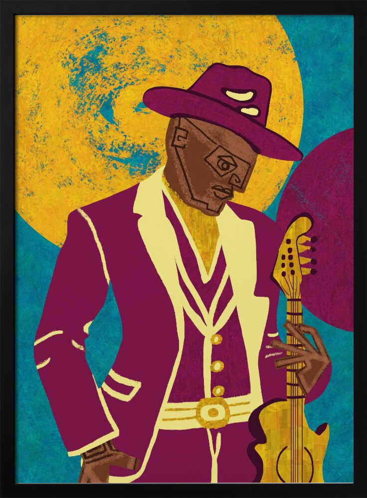 MUSICIAN GUY III - Stretched Canvas, Poster or Fine Art Print - I Heart Wall Art - Poster Print, Canvas Print or Framed Art Print