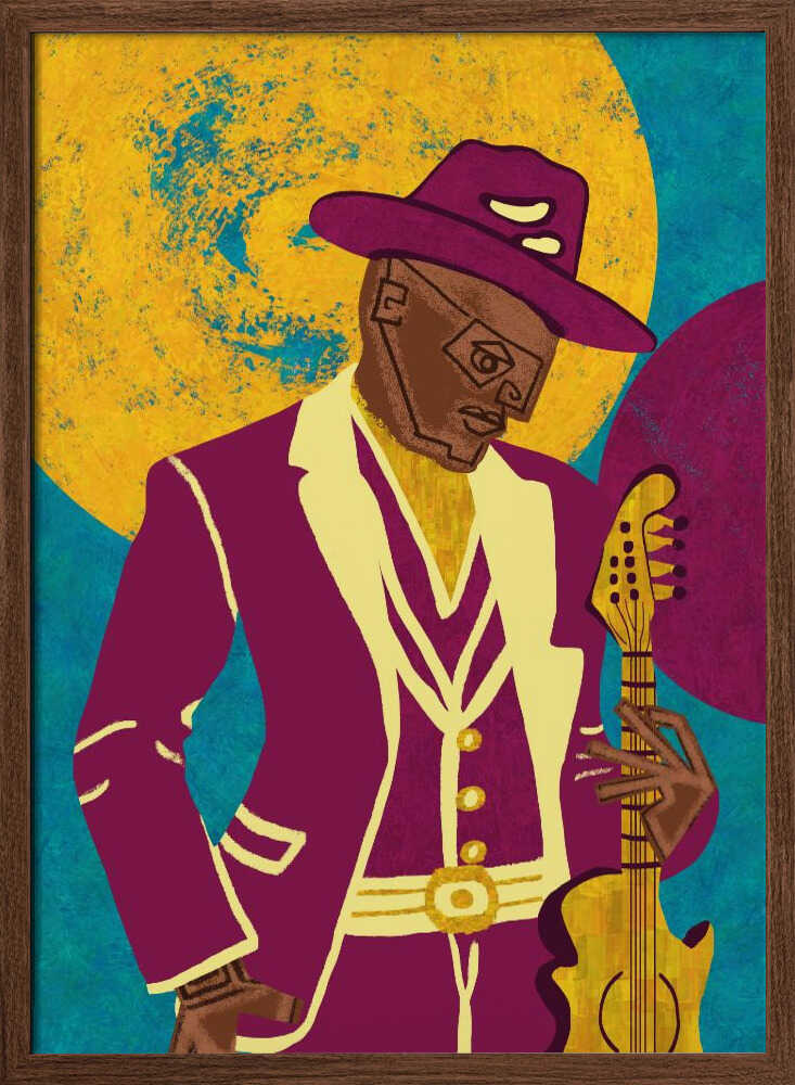 MUSICIAN GUY III - Stretched Canvas, Poster or Fine Art Print - I Heart Wall Art - Poster Print, Canvas Print or Framed Art Print