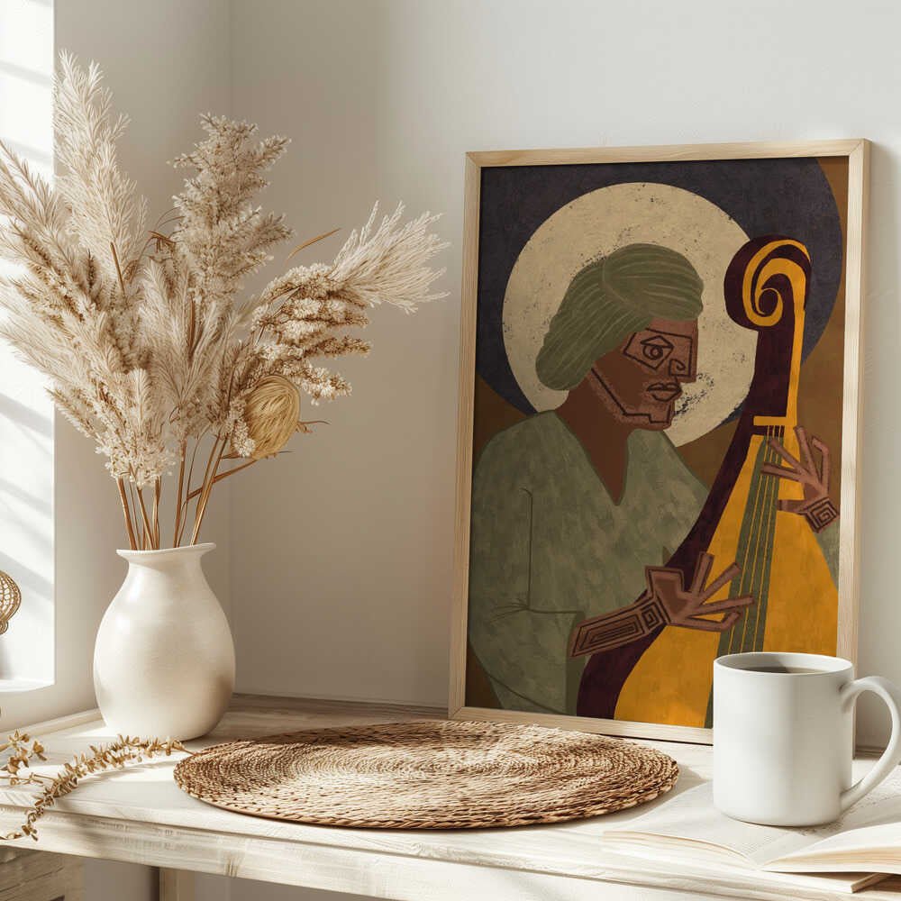 MUSICIAN GUY IX - Stretched Canvas, Poster or Fine Art Print - I Heart Wall Art - Poster Print, Canvas Print or Framed Art Print