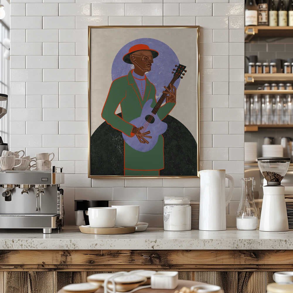 MUSICIAN GUY XII - Stretched Canvas, Poster or Fine Art Print - I Heart Wall Art - Poster Print, Canvas Print or Framed Art Print