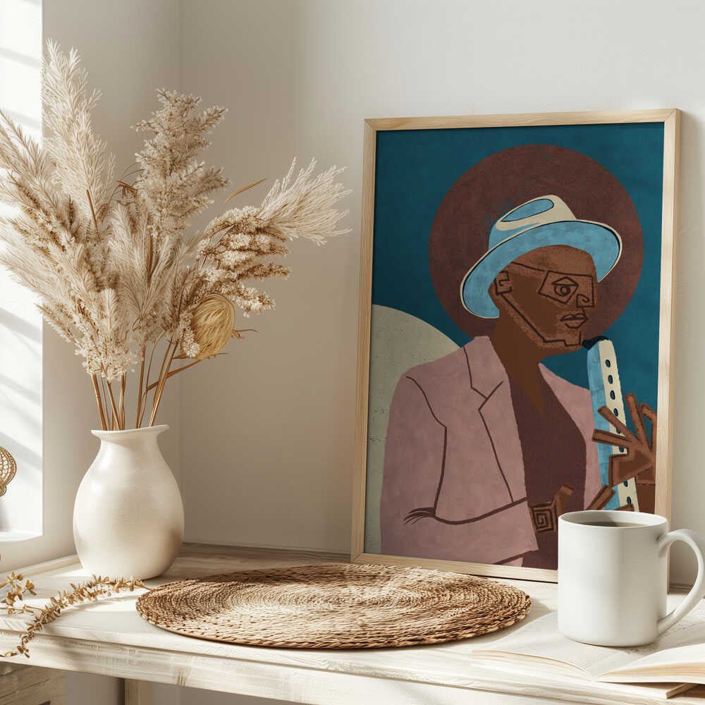 MUSICIAN GUY XIII - Stretched Canvas, Poster or Fine Art Print - I Heart Wall Art - Poster Print, Canvas Print or Framed Art Print