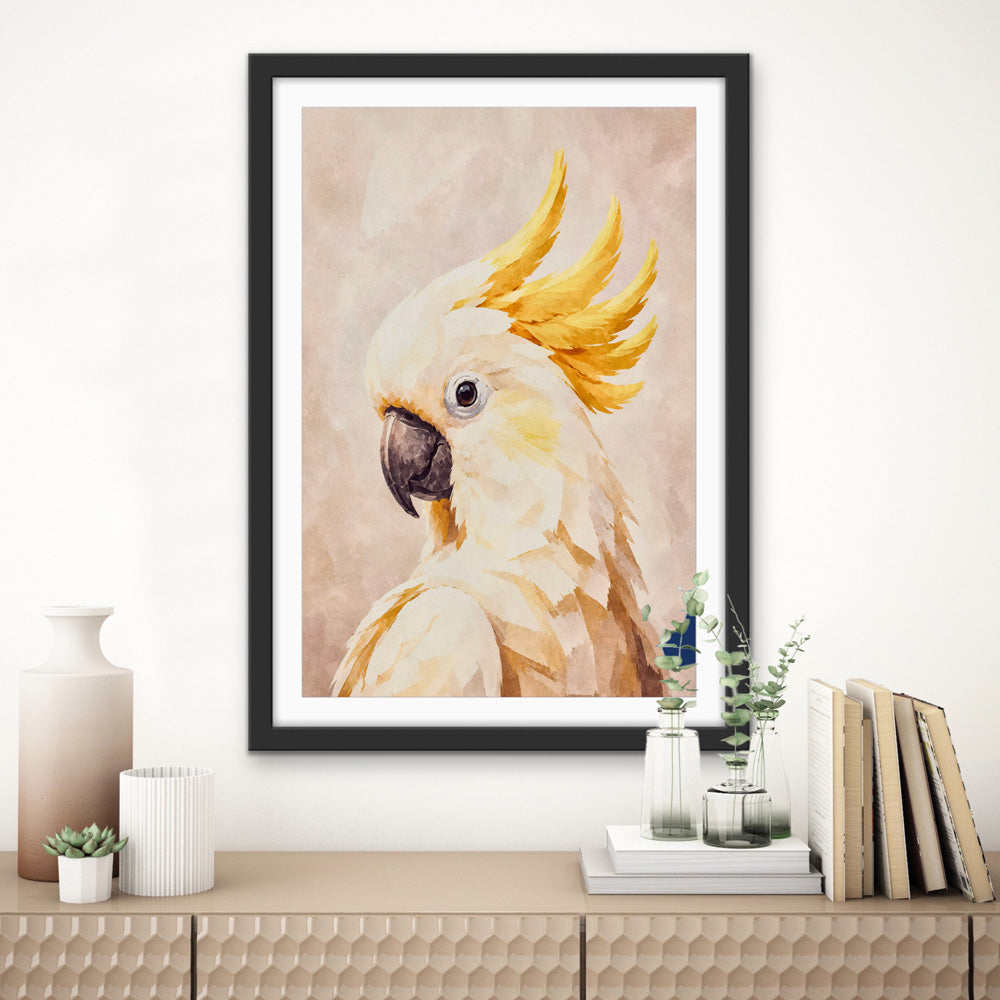 My Cockatoo Friend - Print of Sulphur Crested Art or Stretched Canvas