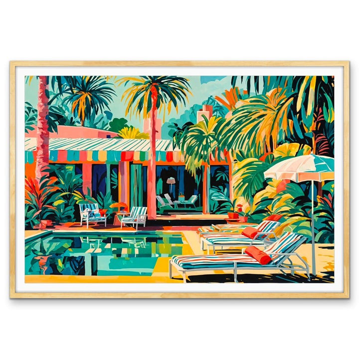 My Place - Colourful Mid Century Abstract Artwork Stretched Canvas Print or Framed Fine Art Print - I Heart Wall Art - Poster Print, Canvas Print or Framed Art Print