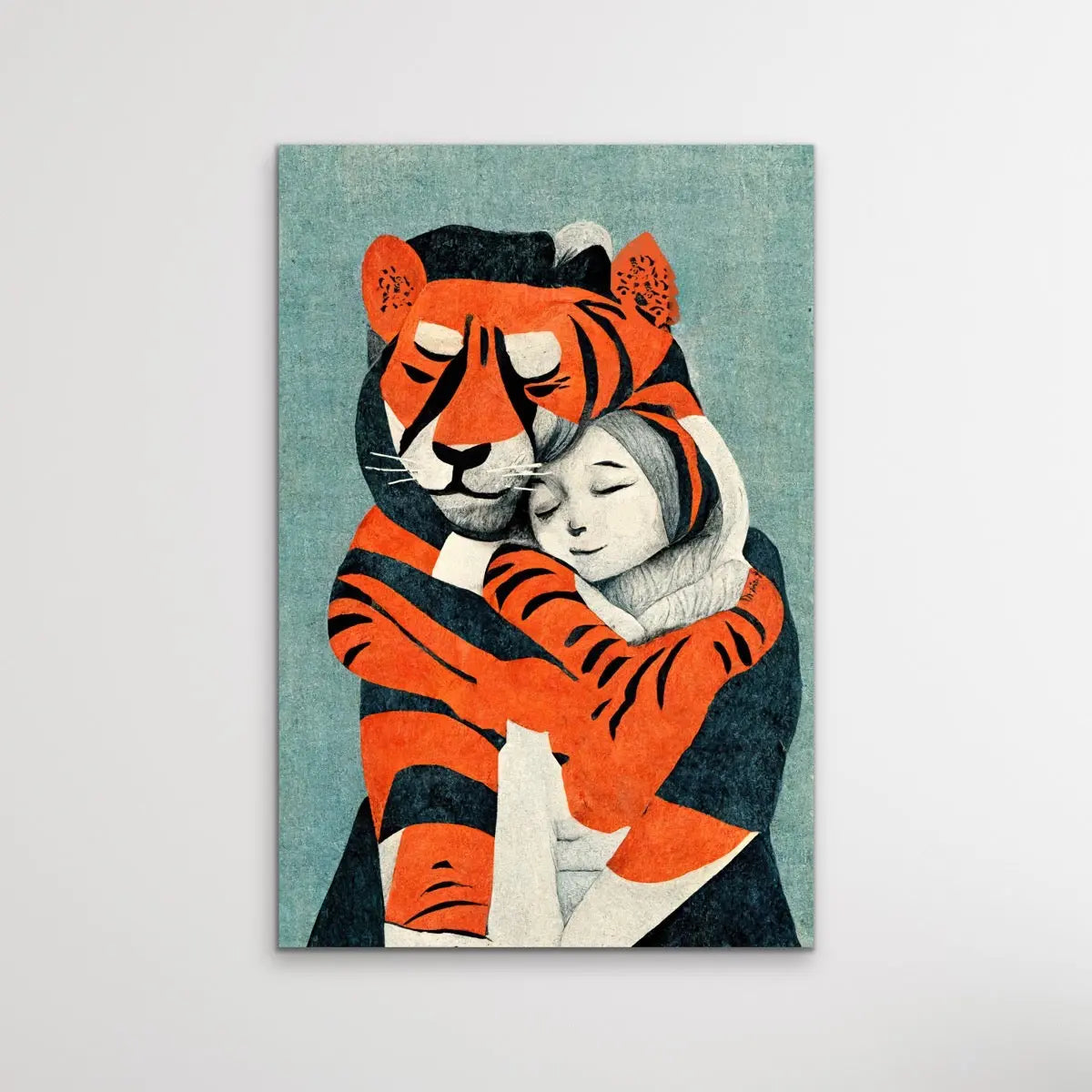 My Tiger And Me - Colourful Jungle Cheetah Illustration by TreeChild Available as a Canvas or Paper Print I Heart Wall Art Australia 