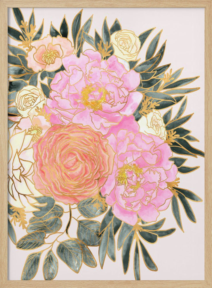Nanette floral art in pastels - Stretched Canvas, Poster or Fine Art Print I Heart Wall Art