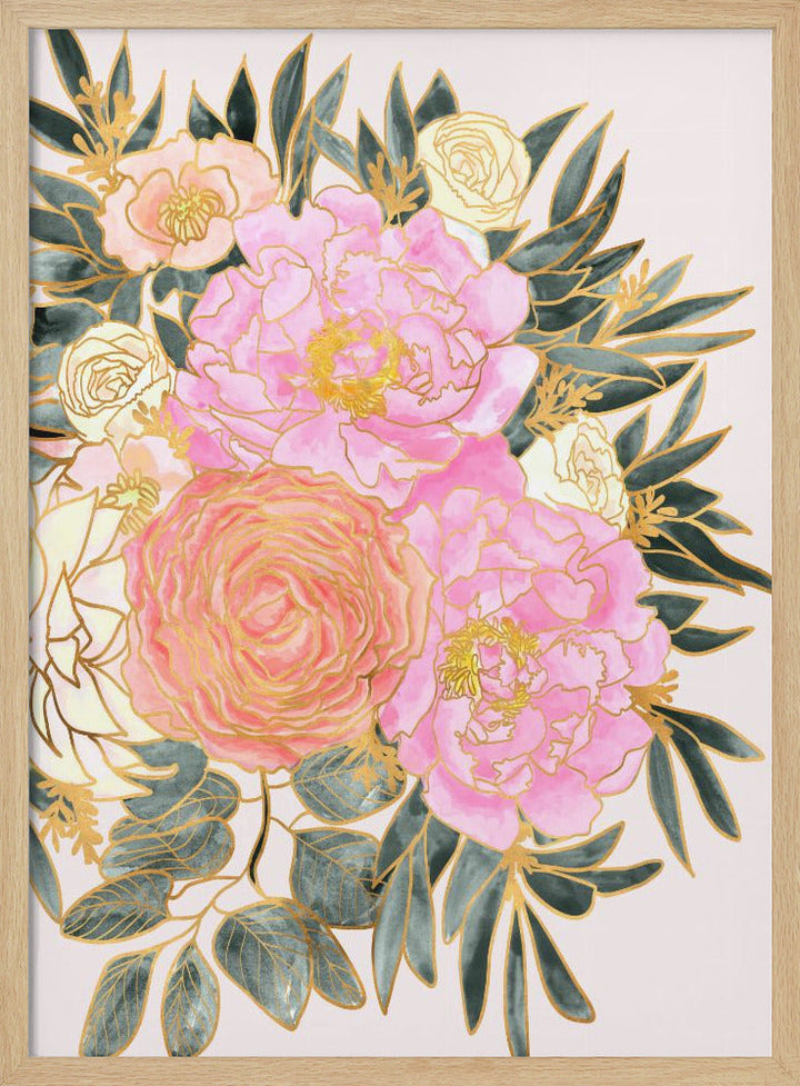 Nanette floral art in pastels - Stretched Canvas, Poster or Fine Art Print I Heart Wall Art