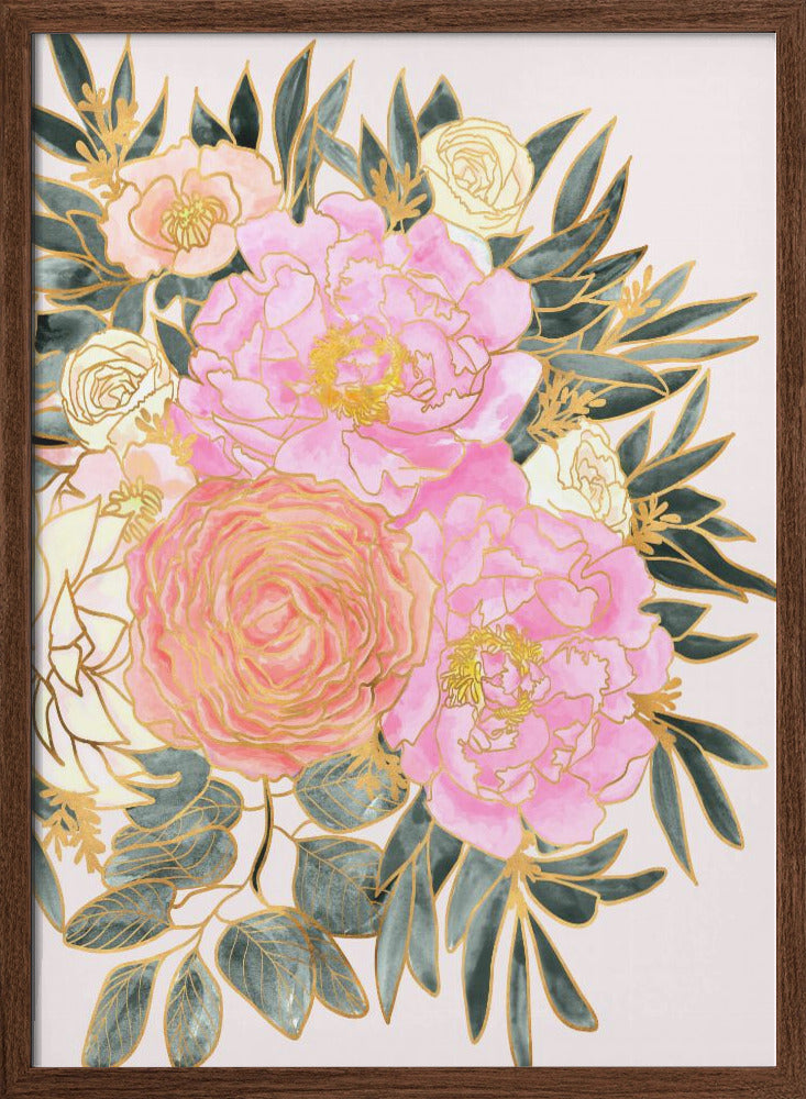 Nanette floral art in pastels - Stretched Canvas, Poster or Fine Art Print I Heart Wall Art