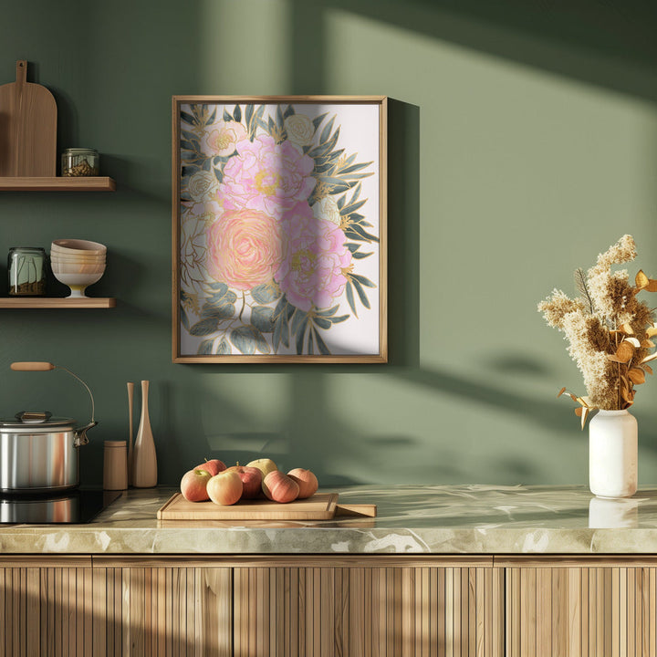 Nanette floral art in pastels - Stretched Canvas, Poster or Fine Art Print I Heart Wall Art