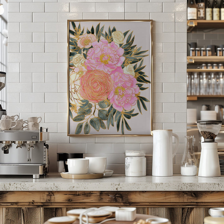 Nanette floral art in pastels - Stretched Canvas, Poster or Fine Art Print I Heart Wall Art