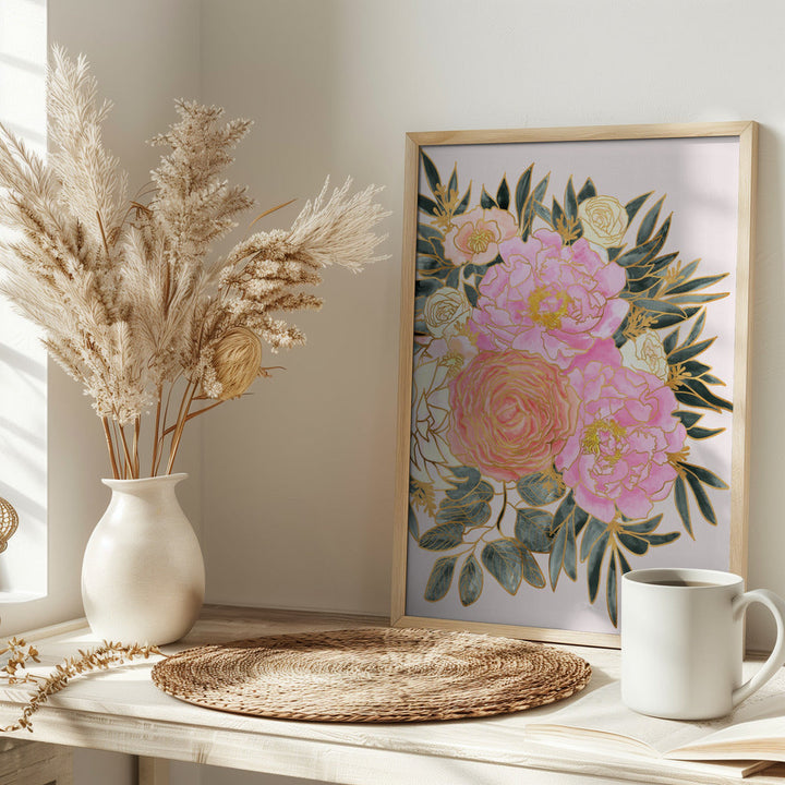 Nanette floral art in pastels - Stretched Canvas, Poster or Fine Art Print I Heart Wall Art