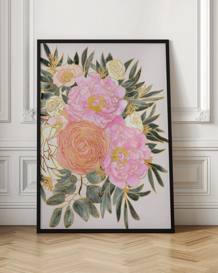 Nanette floral art in pastels - Stretched Canvas, Poster or Fine Art Print I Heart Wall Art