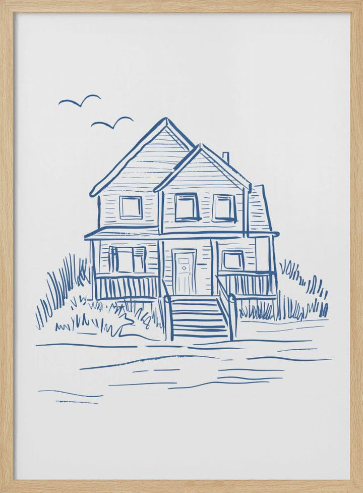 Nantucket Beachhouse - Stretched Canvas, Poster or Fine Art Print I Heart Wall Art