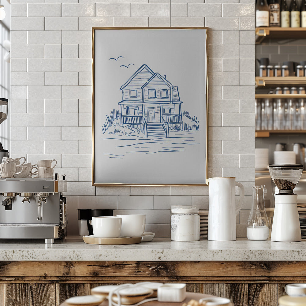 Nantucket Beachhouse - Stretched Canvas, Poster or Fine Art Print I Heart Wall Art
