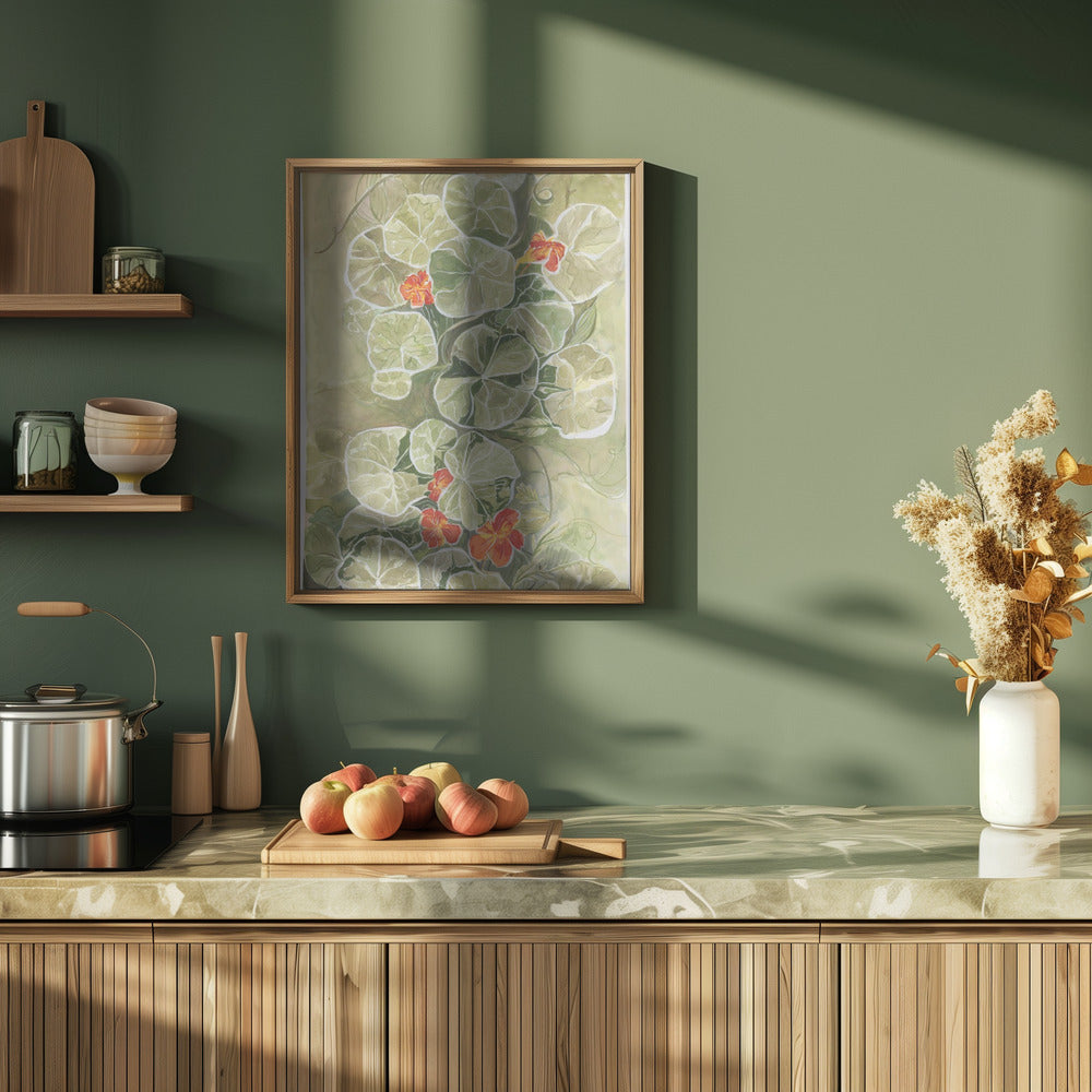 Nasturtium Tapestry - Stretched Canvas, Poster or Fine Art Print I Heart Wall Art