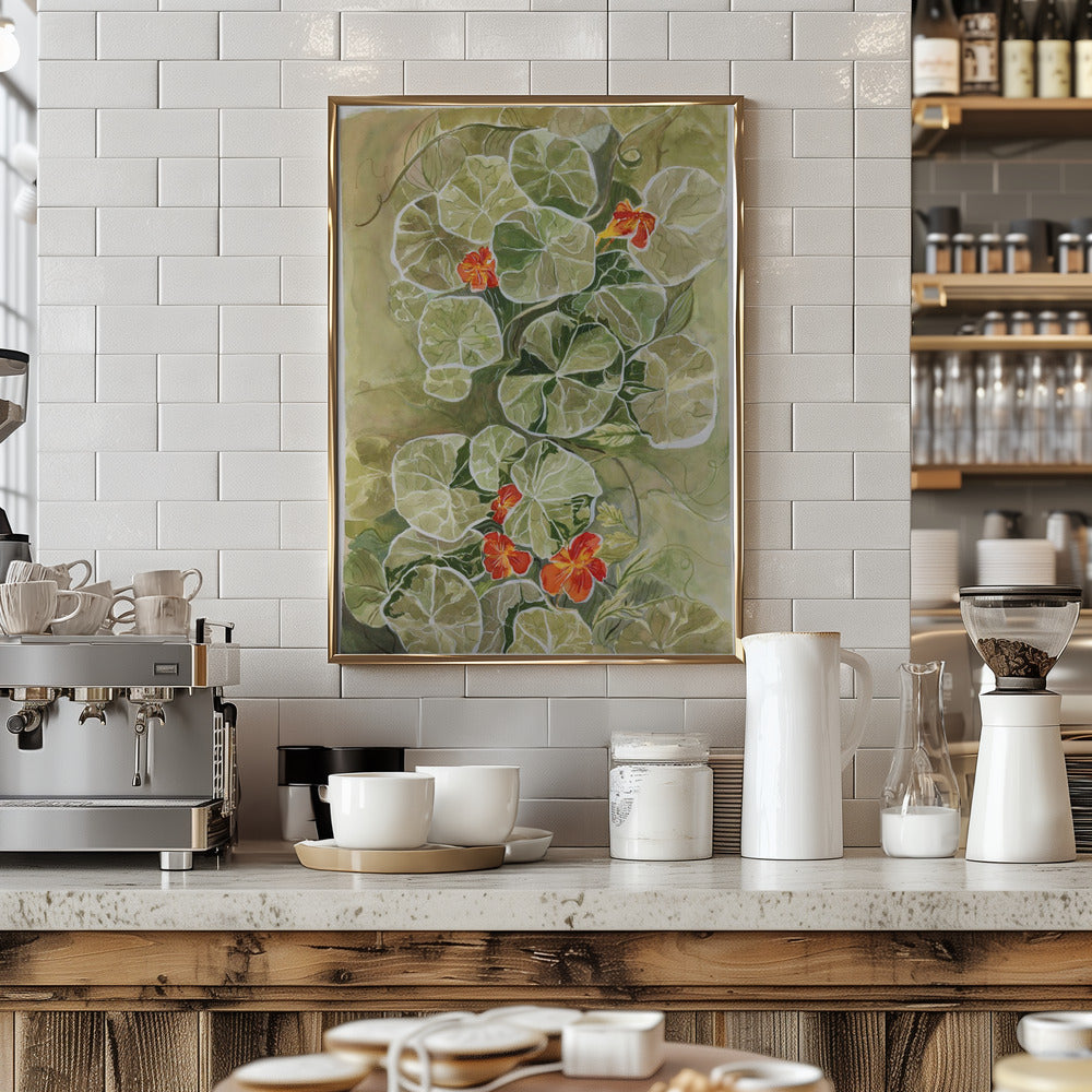 Nasturtium Tapestry - Stretched Canvas, Poster or Fine Art Print I Heart Wall Art