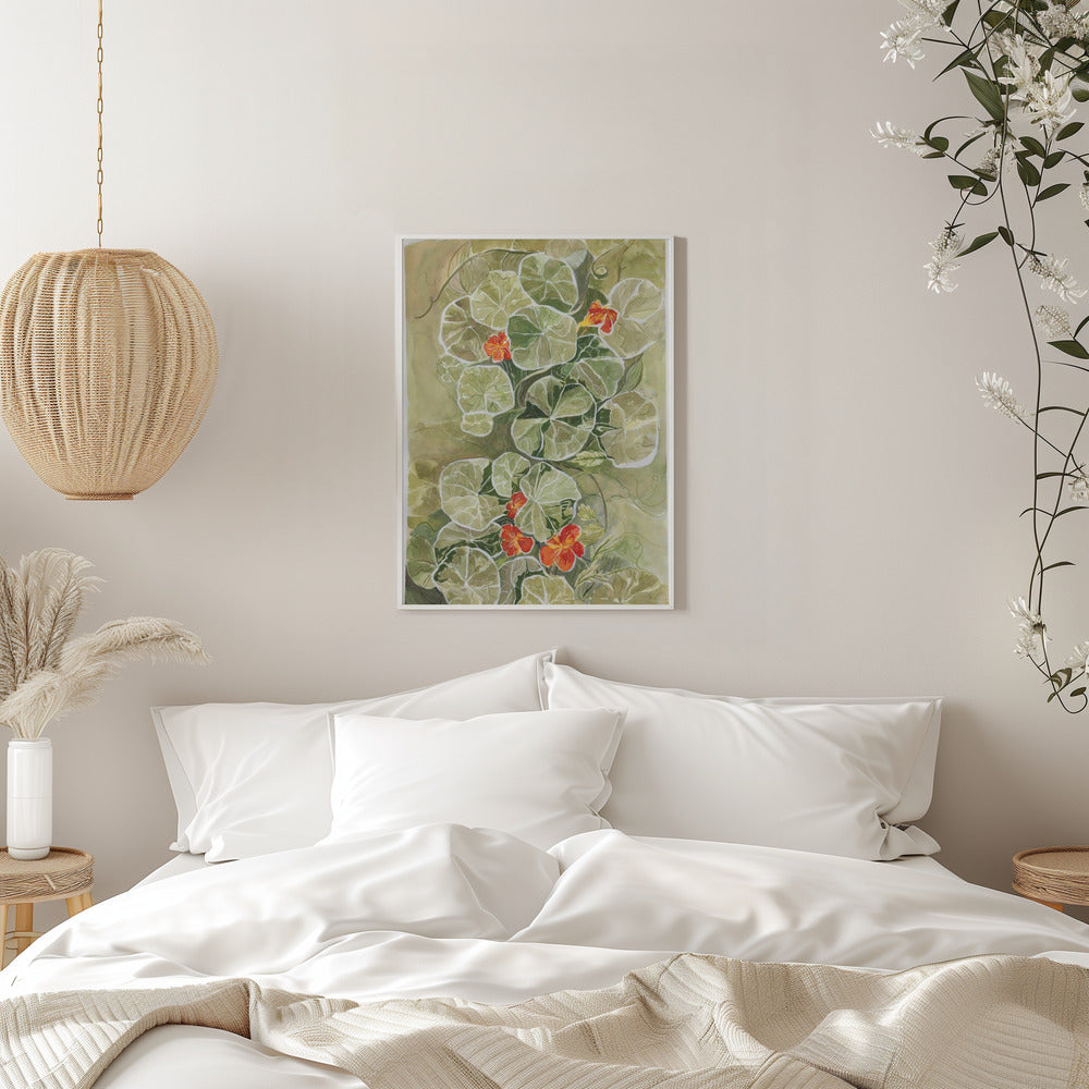 Nasturtium Tapestry - Stretched Canvas, Poster or Fine Art Print I Heart Wall Art