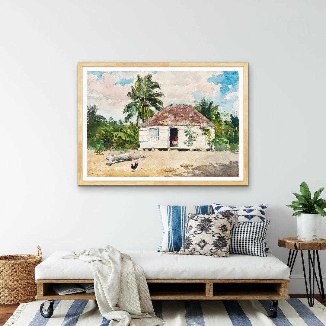 Native Hut at Nassau (1870) by Winslow Homer - I Heart Wall Art
