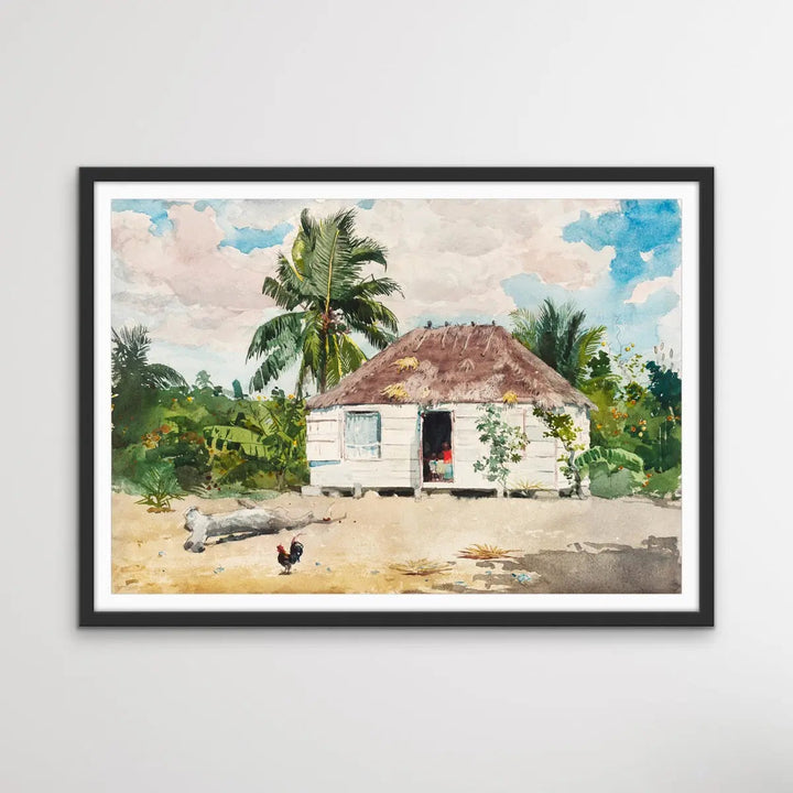 Native Hut at Nassau (1870) by Winslow Homer - I Heart Wall Art
